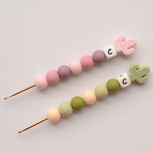Cactus Crochet Hook / Crochet Hook / Silicone Bead Crochet Hook