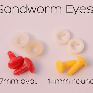 Sandworm Safety Eyes / 17mm Red Oval / 14mm Yellow Round