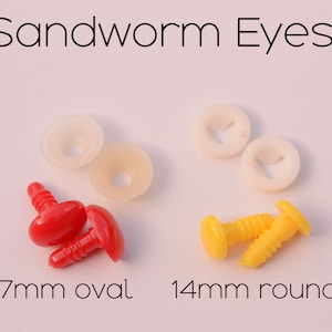 Sandworm Safety Eyes / 17mm Red Oval / 14mm Yellow Round