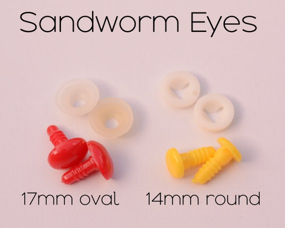 Sandworm Safety Eyes / 17mm Red Oval / 14mm Yellow Round