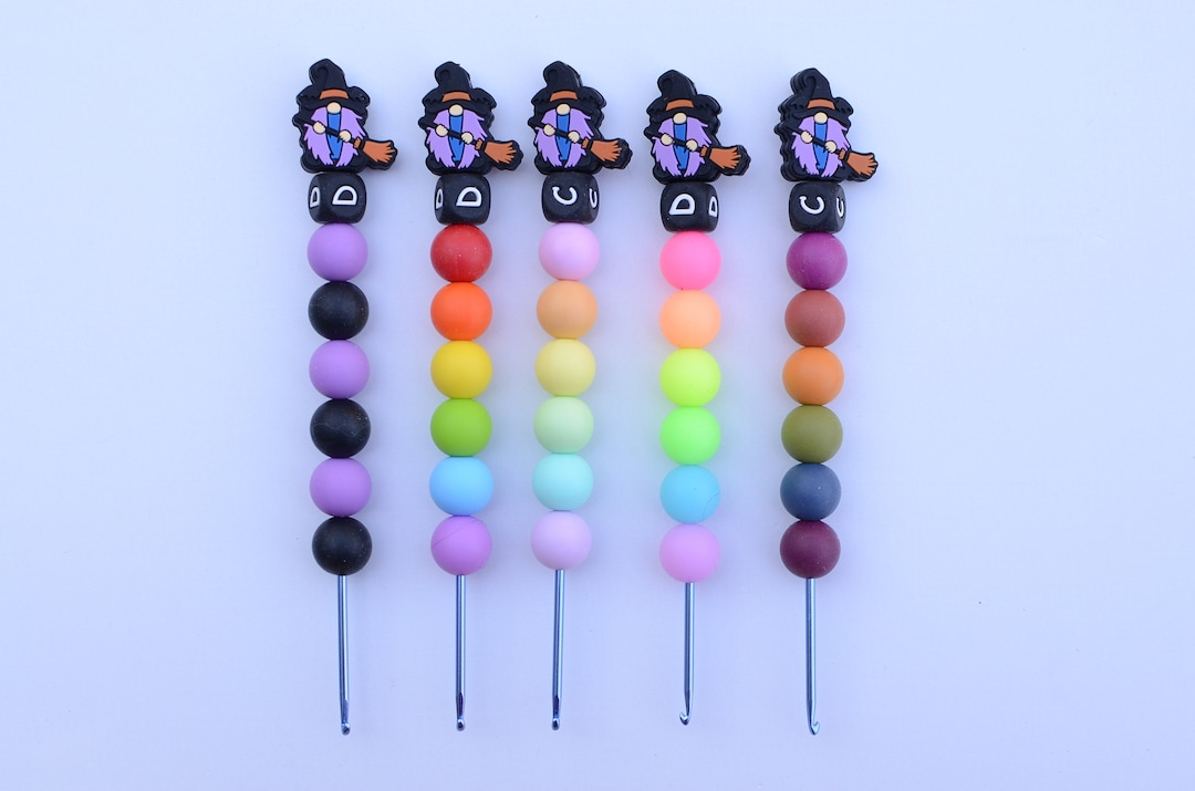Purple Gnome Witch Crochet Hook / Halloween Crochet Hook / Neon Rainbow ...