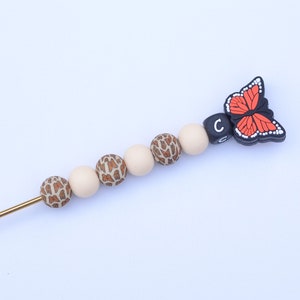 Monarch Butterfly Crochet Hook / Crochet Hook / Silicone Bead Crochet Hook
