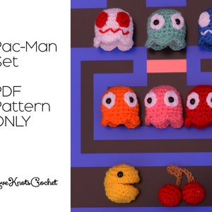 Pac-Man Set Amigurumi Crochet PDF PATTERN ONLY