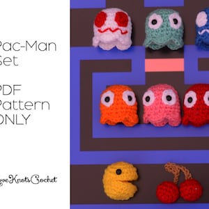 Pac-Man Set Amigurumi Crochet PDF PATTERN ONLY