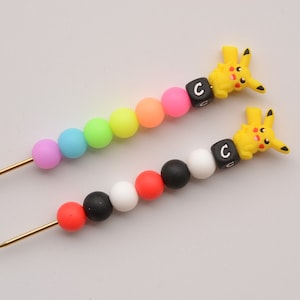 Catch ‘Em Yellow Rainbow Neon Rainbow Glow in the Dark Crochet Hook / Crochet Hook / Silicone Bead Crochet Hook