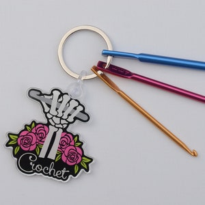 Crochet Acrylic Keychain / Travel Crochet Hooks Keychain image 3