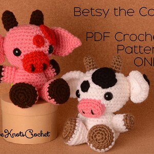 Betsy the Cow / Strawberry Cow / PDF Crochet Pattern ONLY