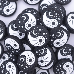 Sol e Lua Yin Yang Conta Focal de Silicone/Conta Focal de Silicone/Conta Focal de Silicone/Conta Focal de Silicone em Massa
