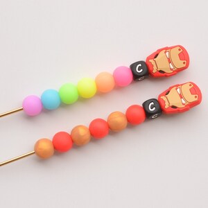 Iron Hero Rainbow Neon Rainbow Glow in the Dark Crochet Hook / Crochet Hook / Silicone Bead Crochet Hook