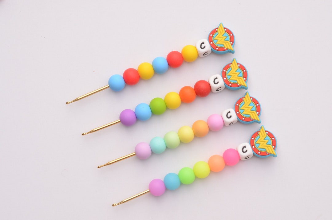 Lady Hero Crochet Hook / Neon Rainbow Glow in the Dark Crochet Hook / Crochet Hook / Silicone