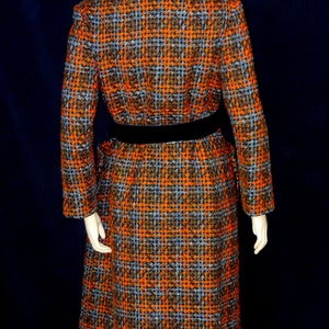 Vintage 60s 70s Betty Rose Wool Plaid Coat M 40 Chest image 3