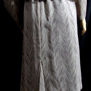 Vintage 80s Abstract Print Sheer Dress Nylon Modest Dress Day Dress Secretary Dress image 5