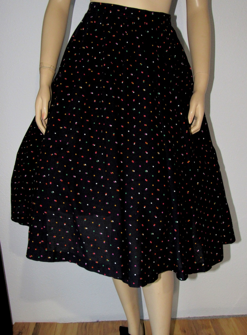 Vintage 60s Atomic Print Full Circle Skirt Pin UP 60s Does 1950s Pleated Skirt 26