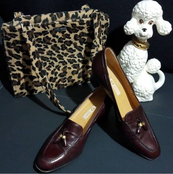 Vintage 1980s Gucci Loafers Block Heel Womens Pre… - image 1