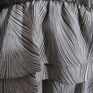 Vintage 80s Abstract Print Sheer Dress Nylon Modest Dress Day Dress Secretary Dress image 7