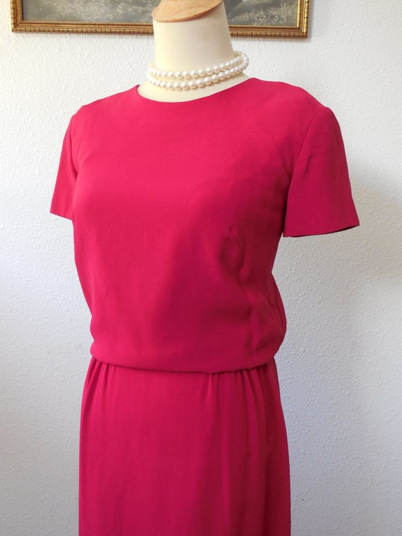 Vintage late 50s Red Raspberry Day Dress Medium 36