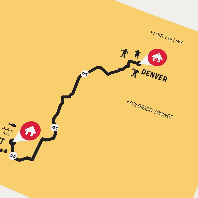 Zombie Safe Zone Denver Map Poster Denver Colorado Map Etsy