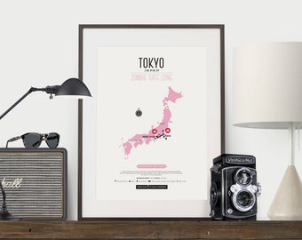 Zombie Safe Zone Tokyo Map Poster - Tokyo Japan Map