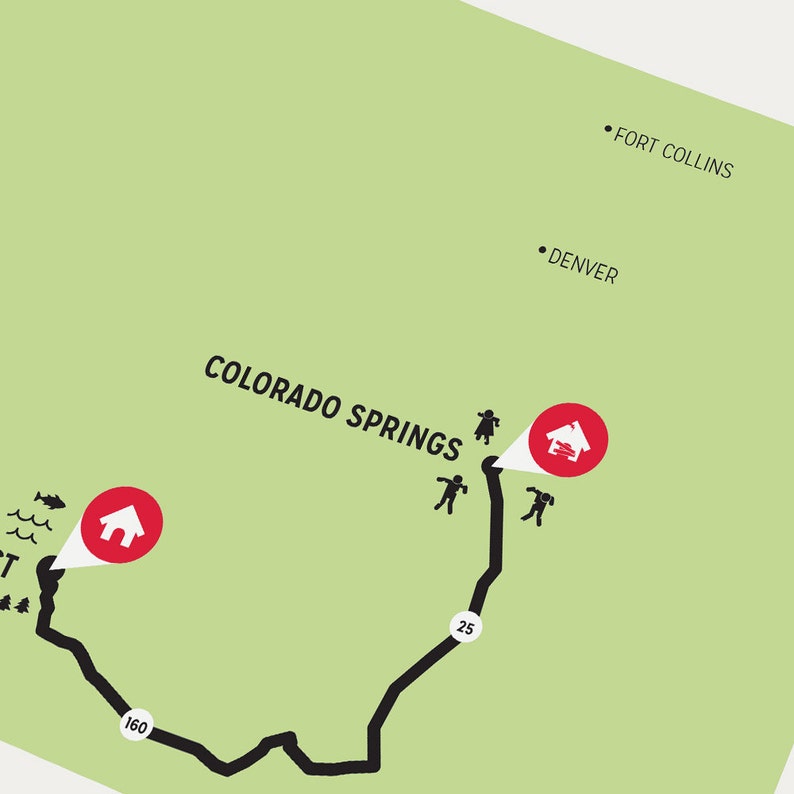 Zombie Safe Zone Colorado Springs Map Poster Colorado Etsy