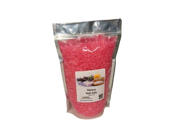 Bath Salts | Hibiscus Scent | 4 Sizes | Aromatherapy | Sea Salt | Epsom Salt