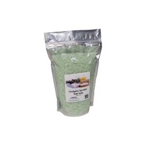 Bath Salts | Eucalyptus Lavender Scent | 4 Sizes | Aromatherapy | Sea Salt | Epsom Salt