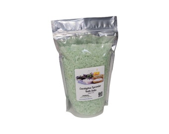 Bath Salts | Eucalyptus Lavender Scent | 4 Sizes | Aromatherapy | Sea Salt | Epsom Salt