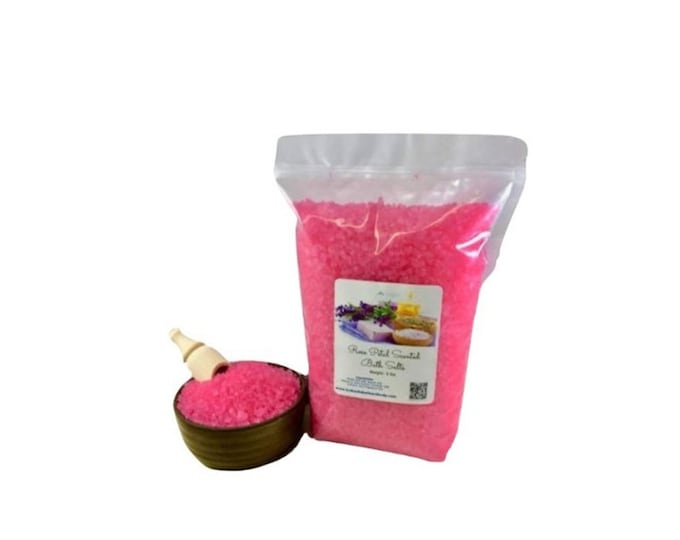 Bath Salts | Rose Petal Scent | 4 Sizes | Aromatherapy | Sea Salt | Epsom Salt