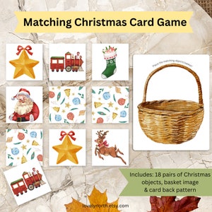Juego de correspondencias navideñas, juego navideño, acuarelas, juego de tiempo en círculo, inspirado en Charlotte Mason