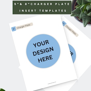 Sjabloon opladerplaat 5 en 8 inch, inclusief sjabloon met rand, bewerkbaar, digitale download, inzetplaat laderplaat