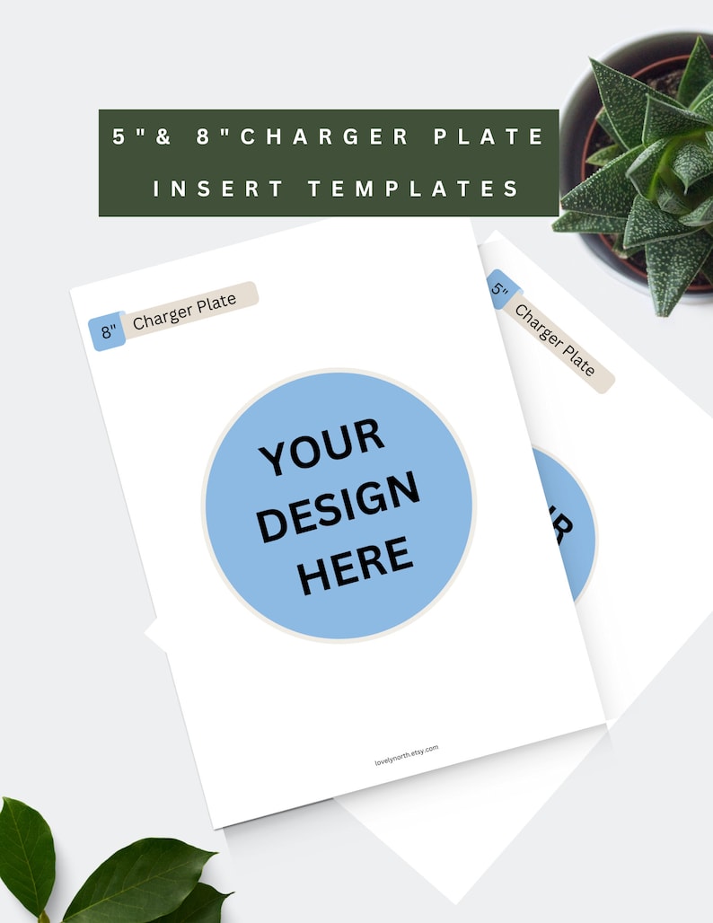 Charger Plate Template 5 Inch and 8 Inch, Includes a Template With