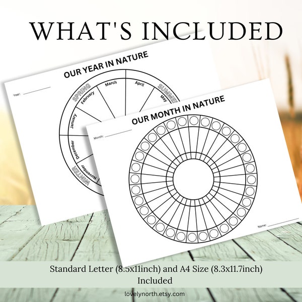 Phenology Wheel , Seasons in the Year and Days in a Month, Worksheets and activities for kids, nature-inspired