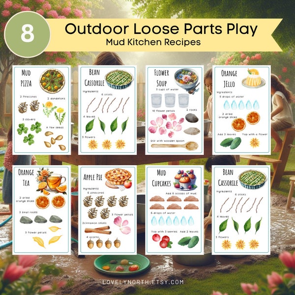 Mud Kitchen Recipe Cards