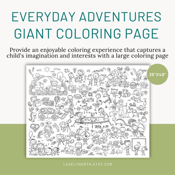 Everyday Adventures: The World of Little Explorers, Giant Coloring Page