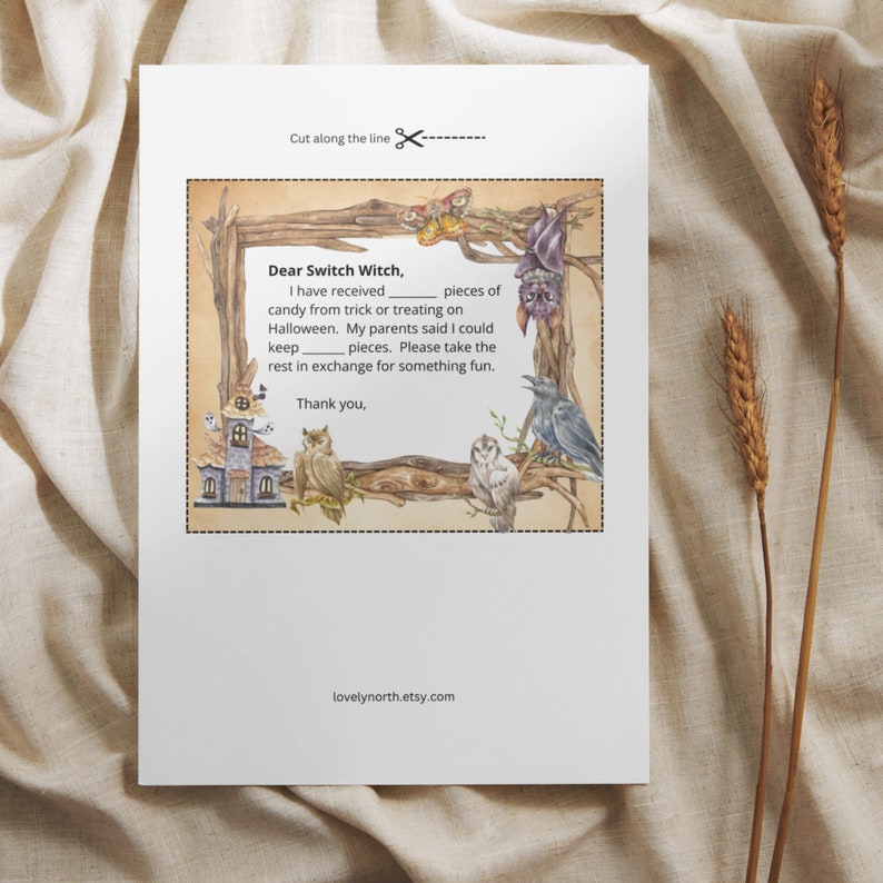 Switch Witch Letter and Candy Count Swap Card, Editable Template ...