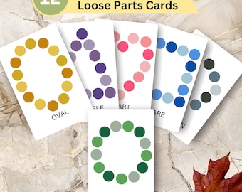 Shapes and Patterns Matching Mandala Loose Parts Cards, Shapes and Colors,  Matching Template Cards, Digital Download, 12 Cards