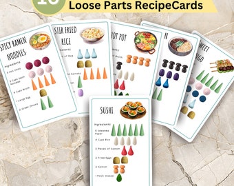 Mandala Loose Parts Recipe Cards,Asian Inspired Recipe Pattern Cards, Pattern and Shape Matching, Digital Download, 10 Cards