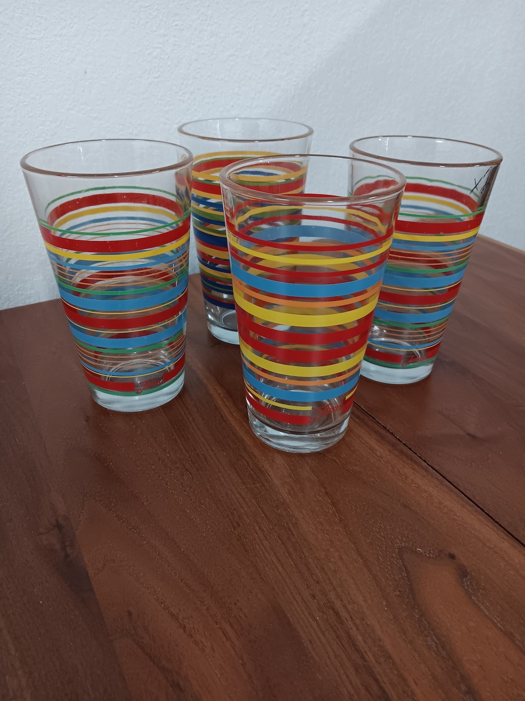 Fiestaware Striped Drinking Glasses Etsy