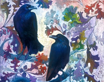 Day Dreamers - Raven Painting / Print / Art  / Home Decor wall art