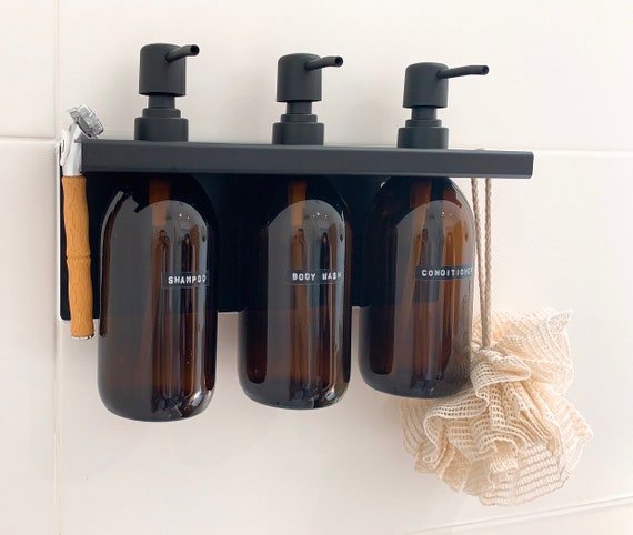 Silicone Shower Squeeze Bottle Wall Mounted Shower Dispenser Organizer for  Shower Gel Shampoo Soap Bottles