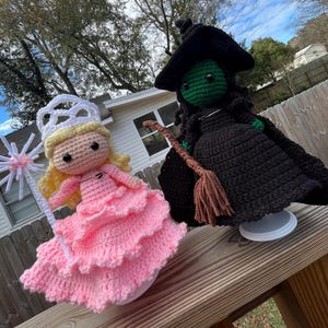 Glinda & Elphaba Wicked Crochet Amigurumi Dolls