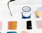 CUSTOM mug rugs - color block design - sets of 2