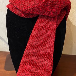 Beautiful Shades of Red Knitted Scarf; Thick, Warm, Winter Scarf, Christmas, Holiday, Festive