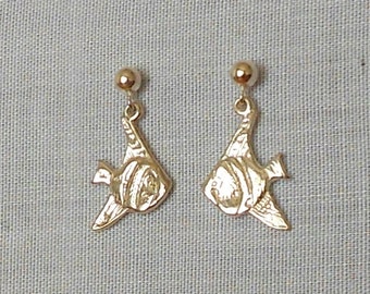 Sterling silver fish earrings