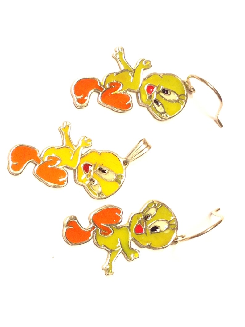 Tweety Bird Earring and Pendant Set image 1