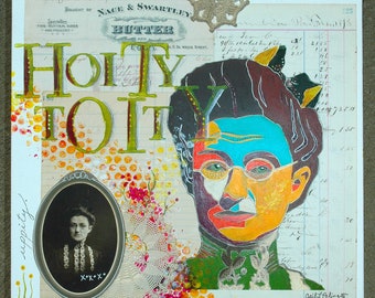 Mixed Media Collage on Canvas - Hoity Toity