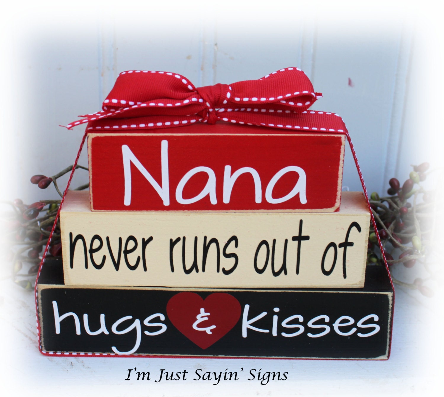 Grandma Never Runs Out of Hugs and Kisses Itty Bitty Wood - Etsy