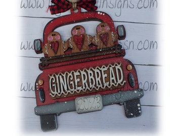 Gingerbread Farm Truck Christmas Ornament, Tree Ornament, Farm Truck Decor, Gingerbread Decor,