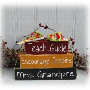 Teach Guide Encourage Inspire Custom Teacher Itty Bitty Blocks