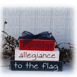 I Pledge Allegiance To The Flag Itty Bitty Wood Blocks