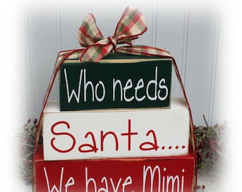 Details about   Who Needs Santa I Have Grandma Ornament Magnet Wooden Picture Frame Gift